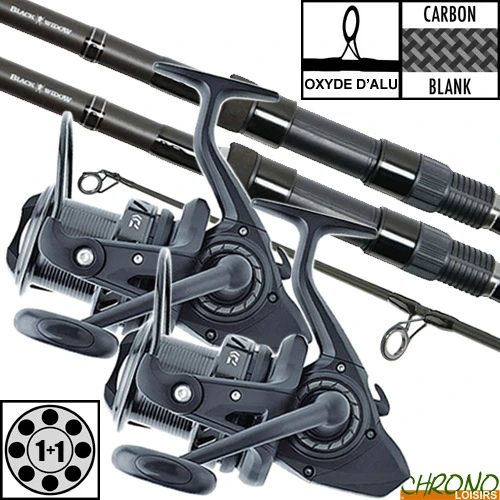 Ensemble Daiwa Black Widow 10' 3lbs (les 2) 3 Ensemble Daiwa Black Widow 10' 3lbs (les 2)
