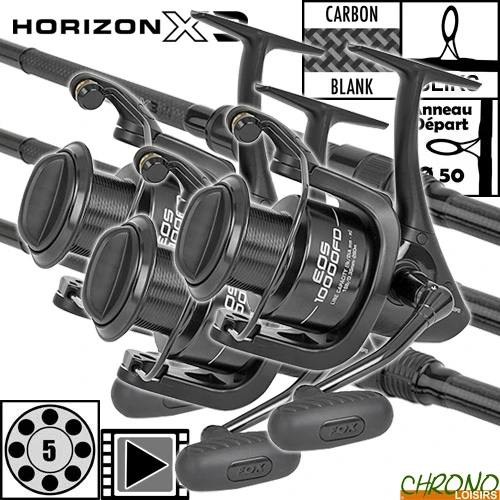 Ensemble Fox Horizon X3 12' 3.5lbs EOS 10000 FD (les 3) 3 Ensemble Fox Horizon X3 12' 3.5lbs EOS 10000 FD (les 3)