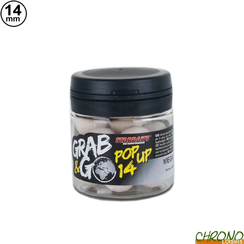 Pop Ups Starbaits Grab & Go Mega Fish 14mm 20g 3 Pop Ups Starbaits Grab & Go Mega Fish 14mm 20g