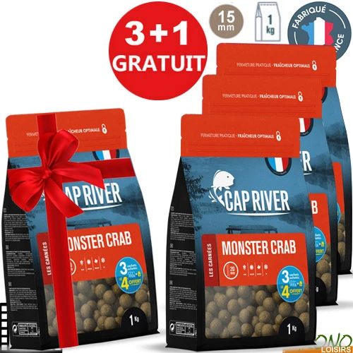 Bouillettes Cap River Monster Crab 15mm 1kg (x3) 3 Bouillettes Cap River Monster Crab 15mm 1kg (x3)