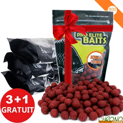 Bouillettes Pro Elite Baits Krill & Crab 20mm 800g (x3) 3 Bouillettes Pro Elite Baits Krill & Crab 20mm 800g (x3)