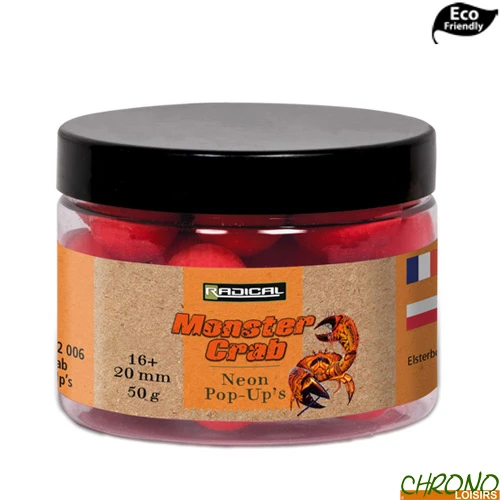 Pop Ups Radical Monster Crab Neon 16/20mm 50g 3 Pop Ups Radical Monster Crab Neon 16/20mm 50g