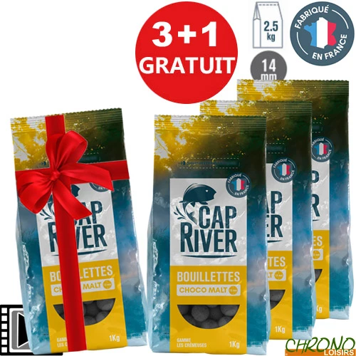 Bouillettes Cap River Choco Malt 14mm 2.5kg (x3) 3 Bouillettes Cap River Choco Malt 14mm 2.5kg (x3)