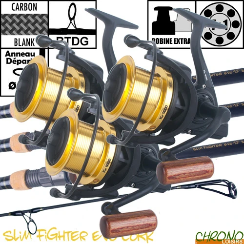 Ensemble Carp Design Slim Fighter Evo Cork 12' 3.5lbs KF9000 (les 3) 3 Ensemble Carp Design Slim Fighter Evo Cork 12' 3.5lbs KF9000 (les 3)