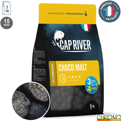 Bouillettes Cap River Choco Malt 15mm 1kg 3 Bouillettes Cap River Choco Malt 15mm 1kg