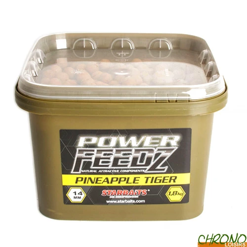 Bouillettes Starbaits Power Feedz Pineapple Tiger 14mm 1.8kg 3 Bouillettes Starbaits Power Feedz Pineapple Tiger 14mm 1.8kg