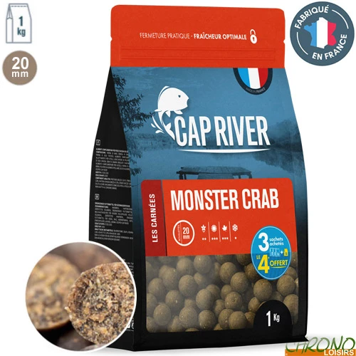 Bouillettes Cap River Monster Crab 20mm 1kg 3 Bouillettes Cap River Monster Crab 20mm 1kg