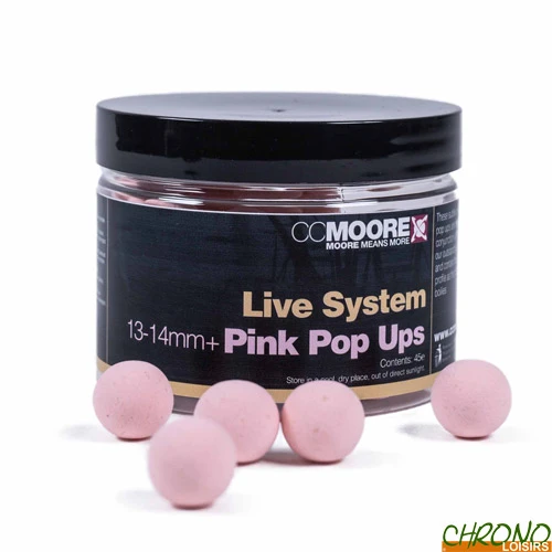 Pop Ups CC Moore Live System Pink 13/14mm (par 45) 3 Pop Ups CC Moore Live System Pink 13/14mm (par 45)